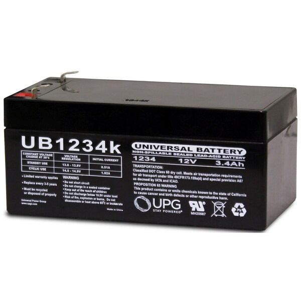 Bsc Preferred UPG 12V 3.4Ah Sealed Lead Acid - AGM - VRLA Battery - F1 UPG-D5740 - main